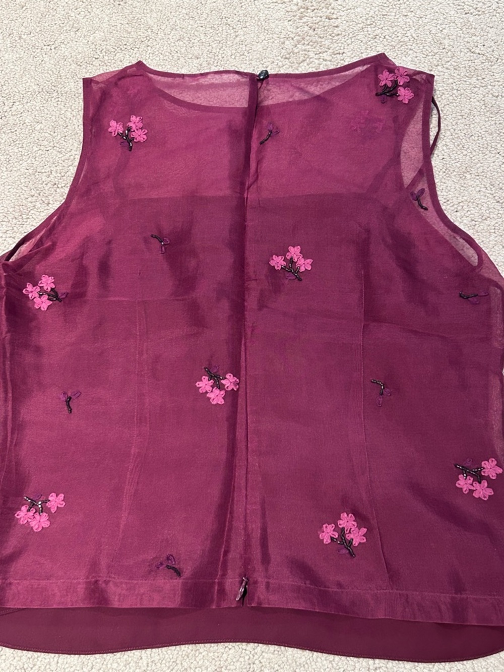 Ann Taylor Vintage 90’s Silk Floral Sleeveless Top - Picture 4 of 6